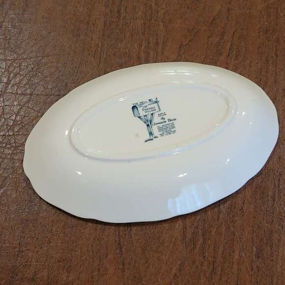 Vintage Friendly Village Johnson Bros vintage transferware small oval server - Picture 4 of 13